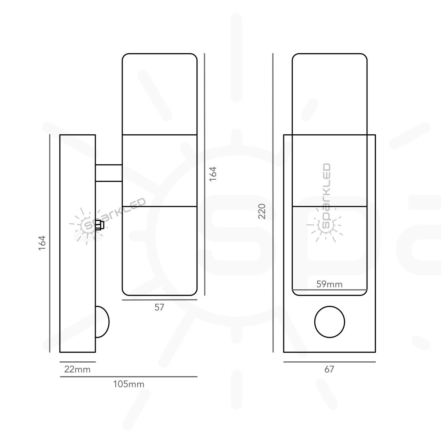 Up/Down Wall Light with PIR
