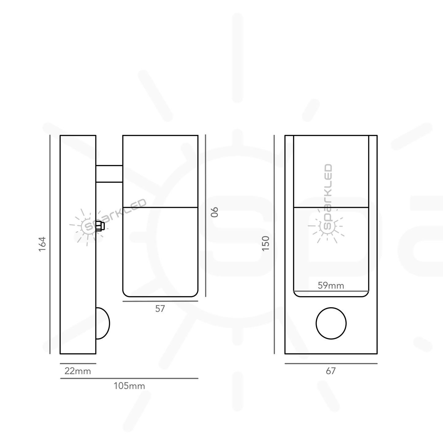 GU10 Down Wall Light with PIR