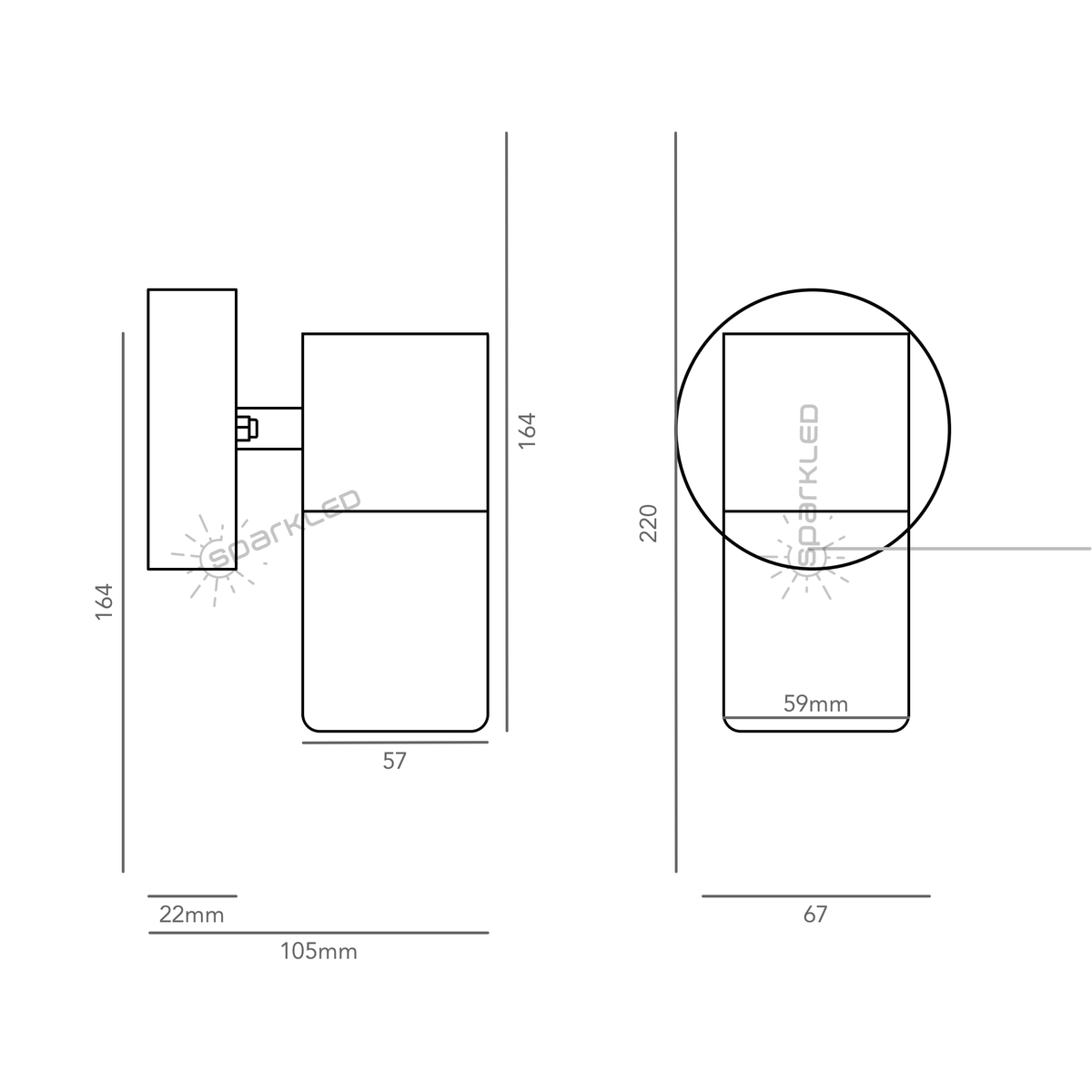 GU10 Down Wall Light