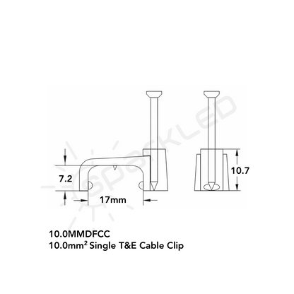 10.0mm Single Twin & Earth Clips
