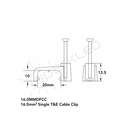 16.0mm Single Twin & Earth Clips