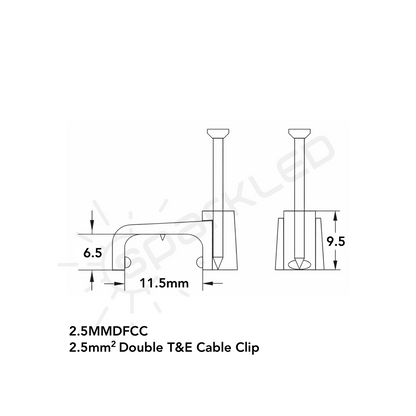 2.5mm Double Twin & Earth Clips